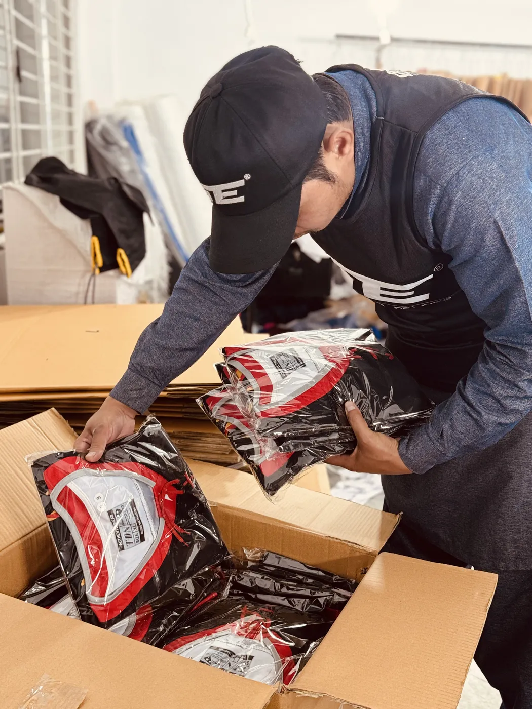 Premium packaging of finished Geraki sportswear